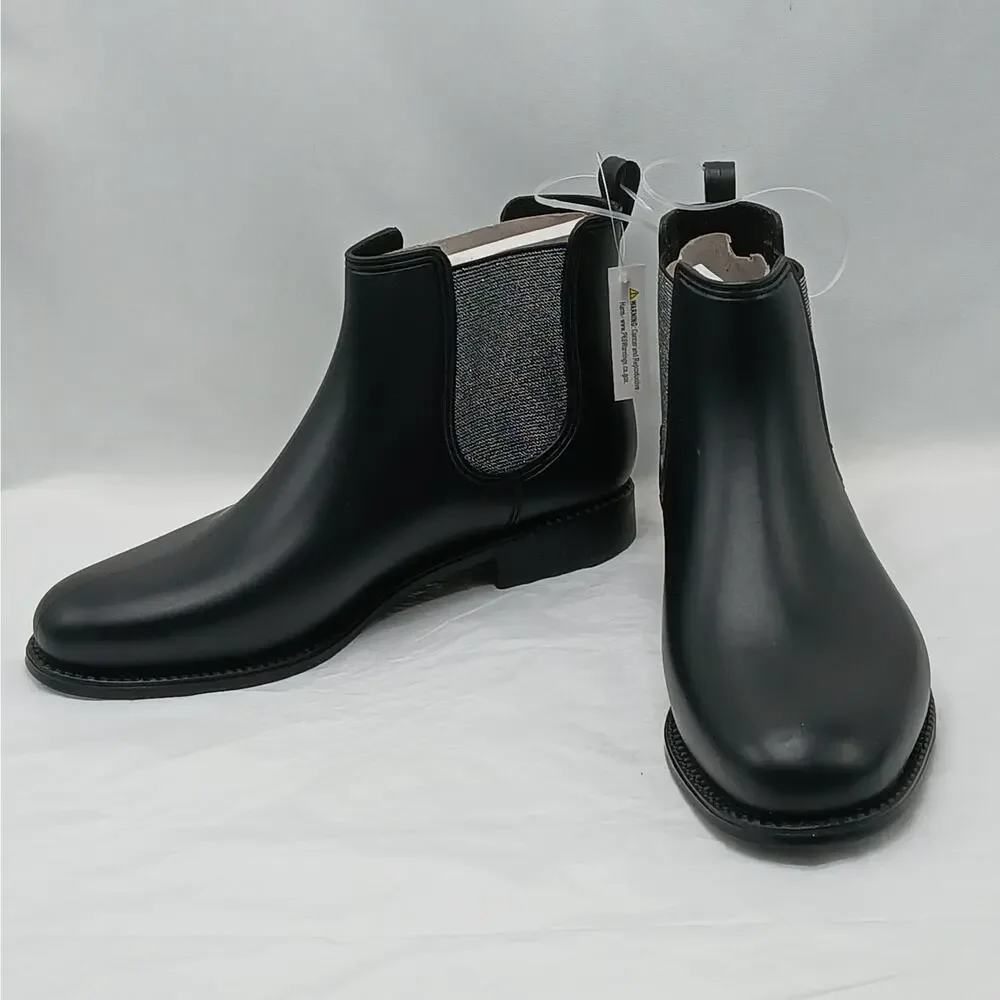 Ferrera Couture By Henry Ferrera Marsala Bling Chelsea Rain Boots Women 7 Black
